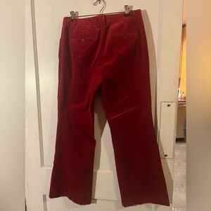 Elegant Deep Red Velvet Trousers